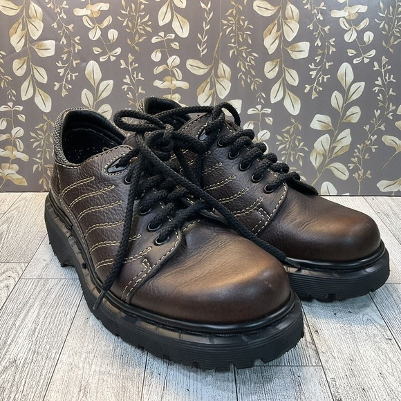 Dr. Martens Other - Dr‎ Martens Men's Vintage Brown Chunky Oxford Lace Up Low Top England M5 W7 Y2K